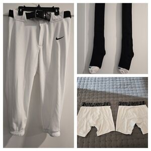 Baseball Pants, Belt, Socks & 2 Pair Compression Shorts